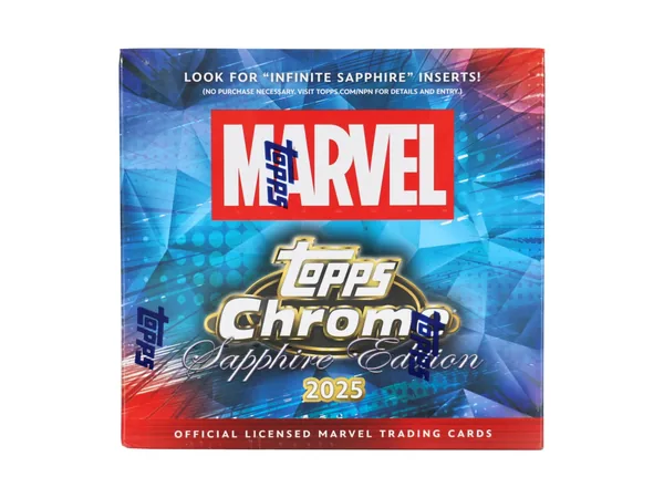 2025 Topps Marvel Studios Chrome Sapphire trading card set