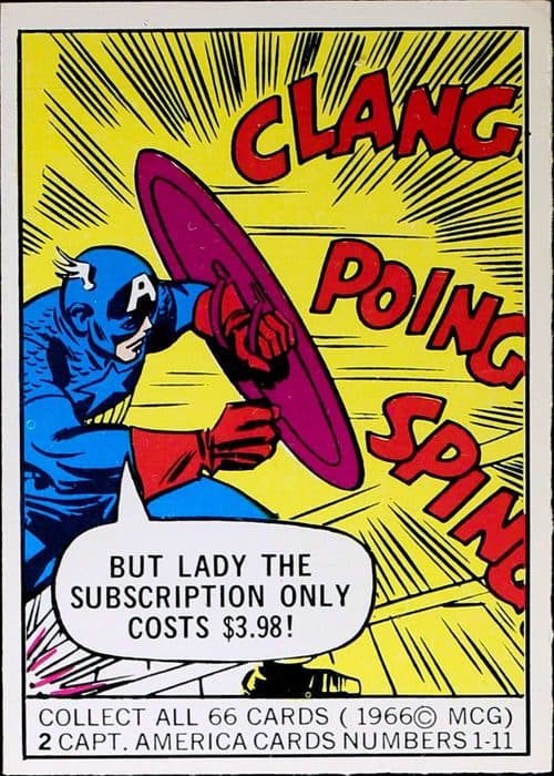 But lady the subscription only costs $3.98! #2 — 1966 Donruss Marvel Super Heroes