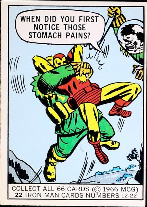When did you first notice those stomach pains? #22 — 1966 Donruss Marvel Super Heroes