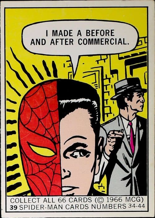 I made a before and after commercial. #39 — 1966 Donruss Marvel Super Heroes
