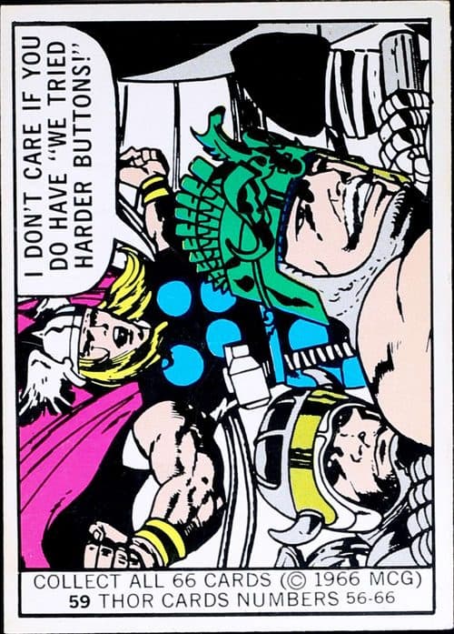 I don't care if you do have "we tried harder buttons!" #59 — 1966 Donruss Marvel Super Heroes