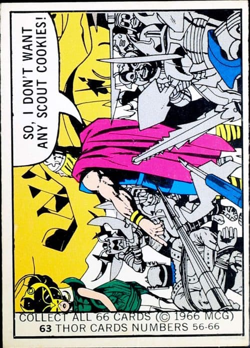 So, don't want any scout cookies? #63 — 1966 Donruss Marvel Super Heroes