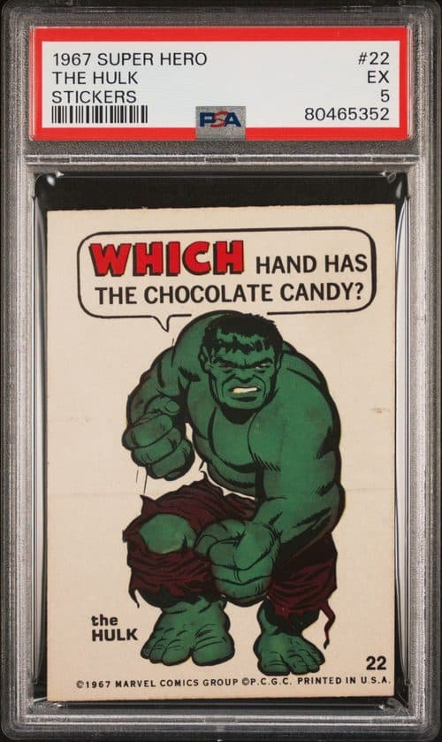 The Hulk - Which hand has the chocolate candy? #22 — Marvel Super Heroes Stickers