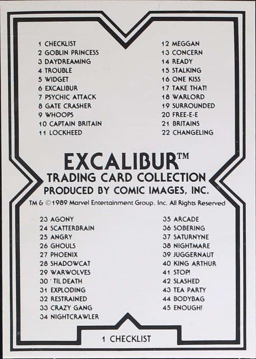 Checklist #1 — Excalibur