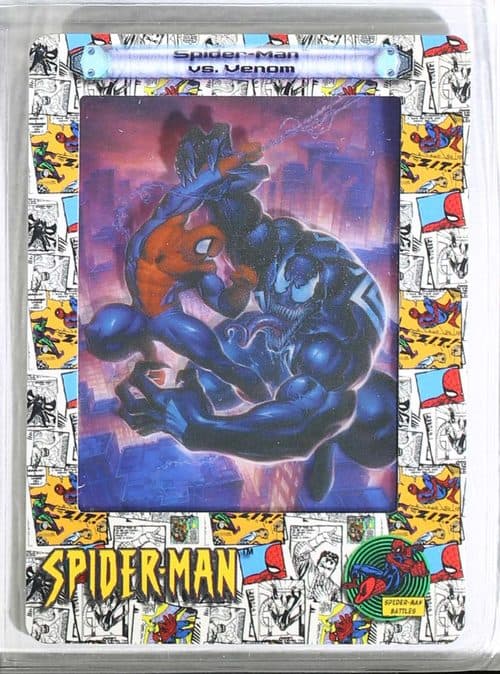 Spider-Man vs. Venom / Spider-Man fights Venom above the streets of New York. #45 — Spider-Man FilmCardz