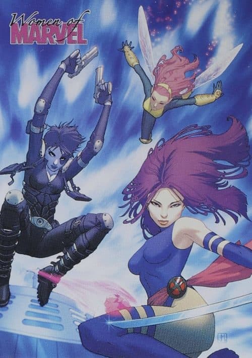 (3 gals flying,firing; 2013 Fall Philly Non-Sport Show) #P3 — Women of Marvel Series 2