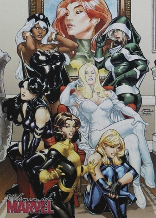 (6 gals & painting exclusive promo card) #P5 — Women of Marvel Series 2