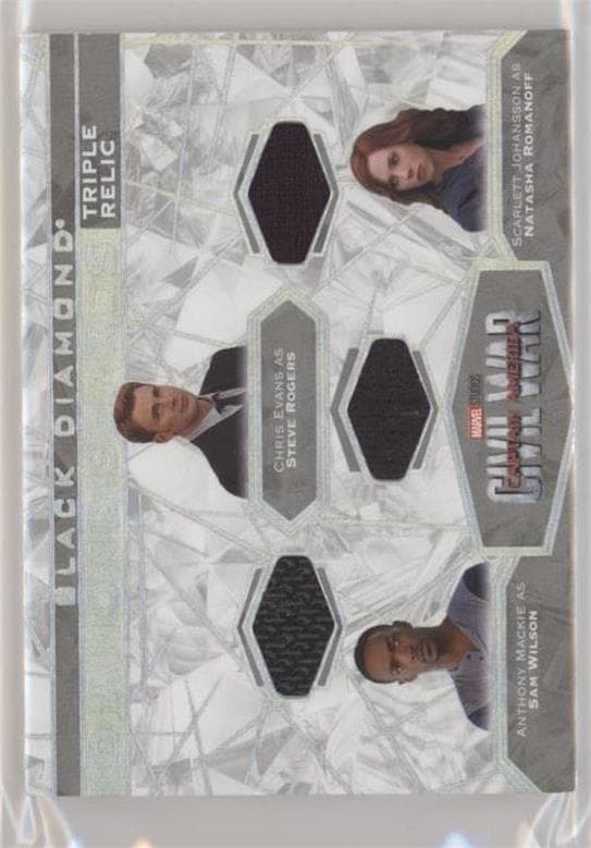 Chris Evans/Anthony Mackie/Scarlett Johansson #DS3-CW — 2021 Marvel Black Diamond