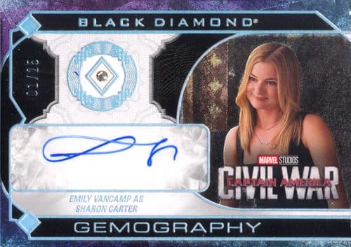 Emily VanCamp as Sharon Carter #G-EV — 2021 Marvel Black Diamond