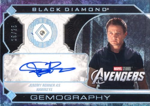 Jeremy Renner as Hawkeye #G-JR — 2021 Marvel Black Diamond