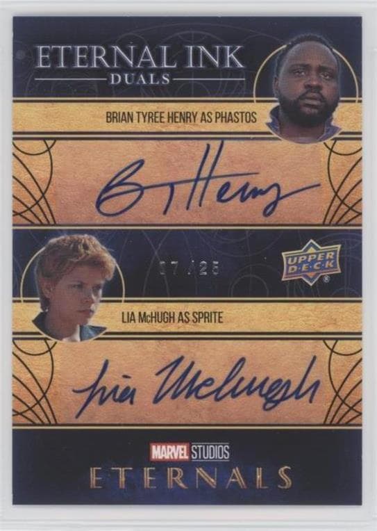Brian Tyree Henry as Phastos/Lia McHugh as Sprite #EID-BL — 2022 Upper Deck Marvel Studios Eternals