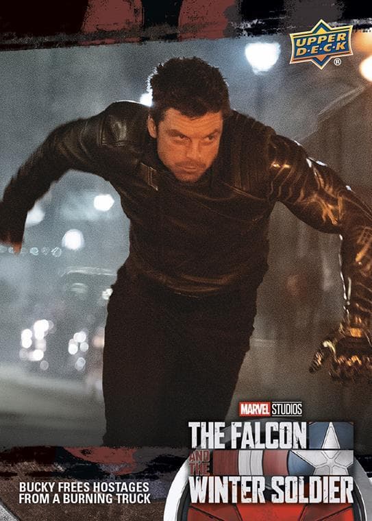 Bucky Frees Hostages from a Burning Truck #80 — 2022 Upper Deck Marvel Studios The Falcon and the Winter Soldier