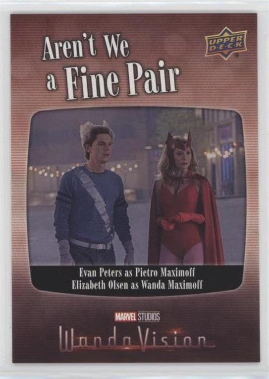 Evan Peters as Pietro/Elizabeth Olsen as Wanda Maximoff #FP-4 — 2022 Upper Deck Marvel Studios' WandaVision