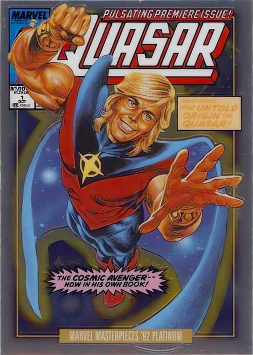 Quasar #72-V — 2024 Skybox Marvel Masterpieces '92 Platinum