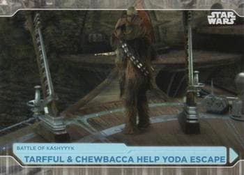 Tarfful & Chewbacca Help Yoda Escape #49 — 2021 Topps Star Wars Battle Plans