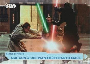 Qui-Gon & Obi-Wan Fight Darth Maul #5 — 2021 Topps Star Wars Battle Plans