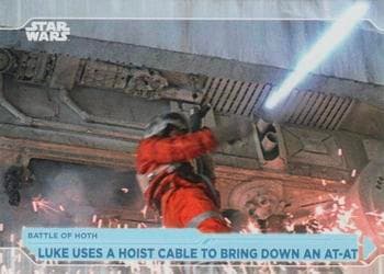 Luke Uses A Hoist Cable To Bring Down An At-At #75 — 2021 Topps Star Wars Battle Plans