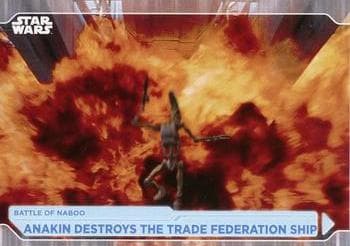 Anakin Destroys The Trade Federation Ship #8 — 2021 Topps Star Wars Battle Plans