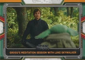 Grogu's Meditation Session with Luke Skywalker #74 — 2022 Topps Star Wars The Book of Boba Fett
